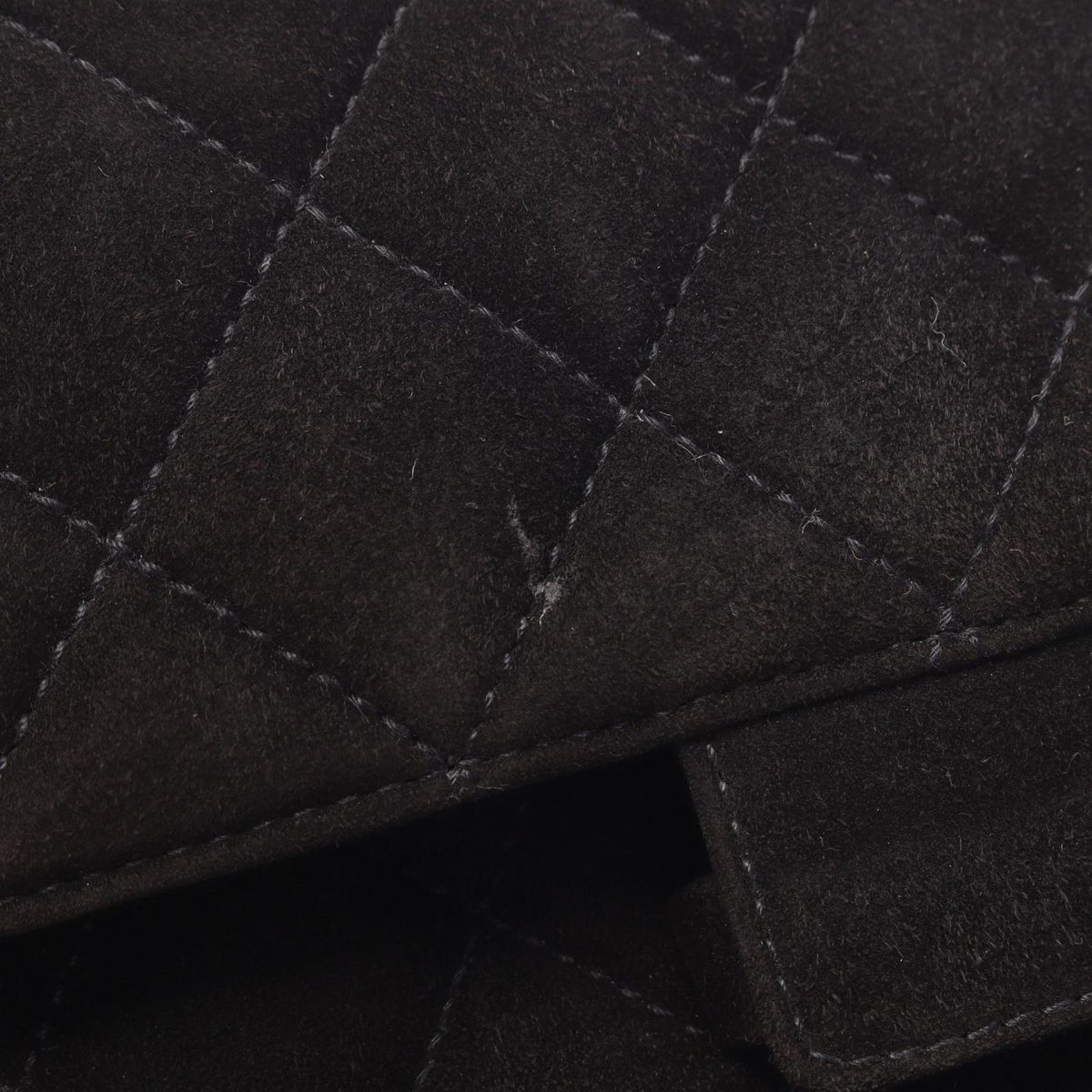 Chanel Shoulder Bag Quilted Black Suede — view 8
