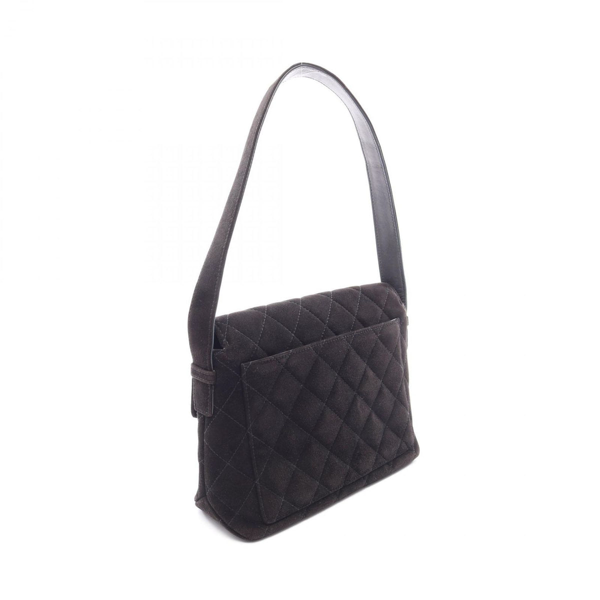 Chanel Shoulder Bag Quilted Black Suede — view 2