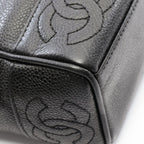 Chanel Tote Bag Triple CC Logo Black Caviar Leather Chain — view 6