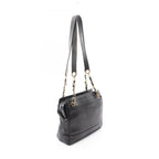 Chanel Tote Bag Triple CC Logo Black Caviar Leather Chain — view 2