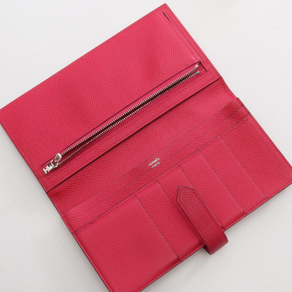 Hermes Bifold Wallet Bearn Soufflet Framboise — view 3