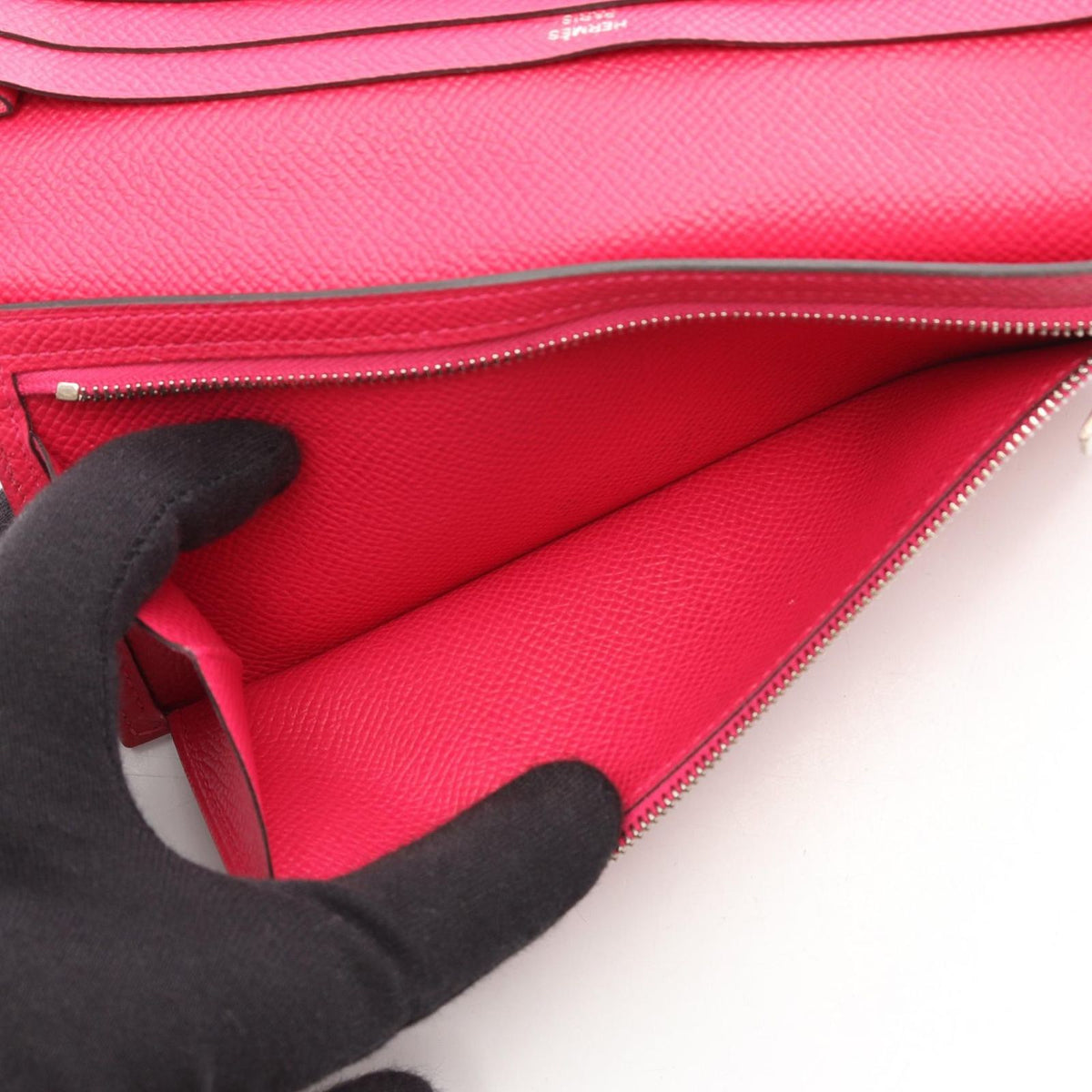 Hermes Bifold Wallet Bearn Soufflet Framboise — view 4