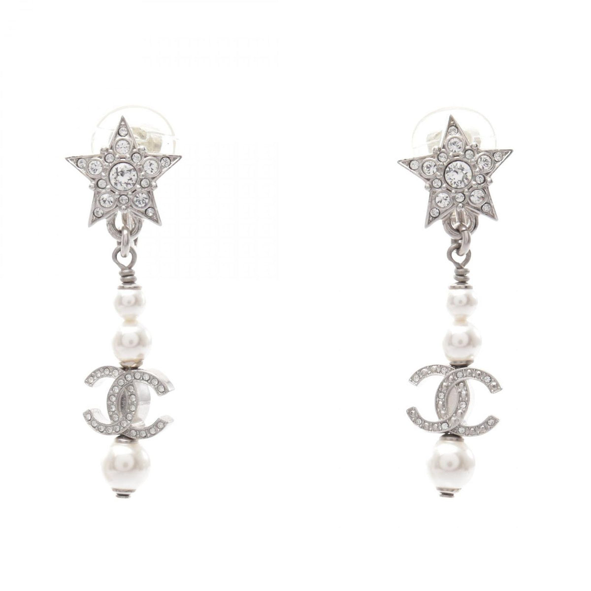 Chanel Earrings CC Logo Star Swing