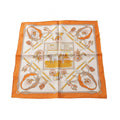 Hermes Scarf Petit Carre 40 Palonniers Orange Silk