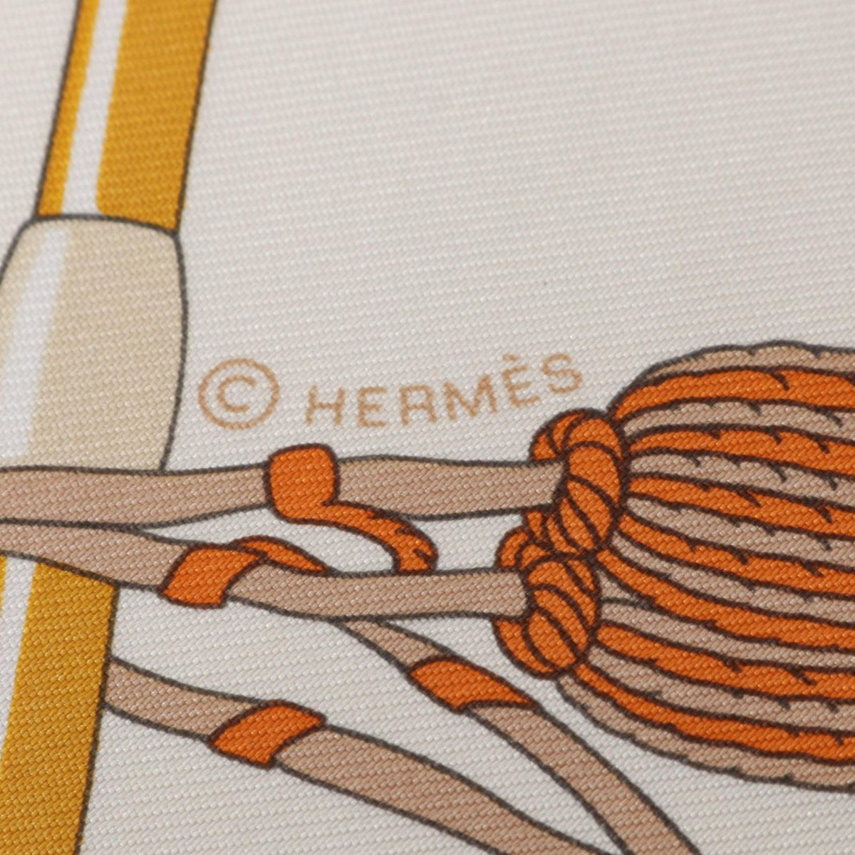 Hermes Scarf Petit Carre 40 Palonniers Orange Silk — view 2