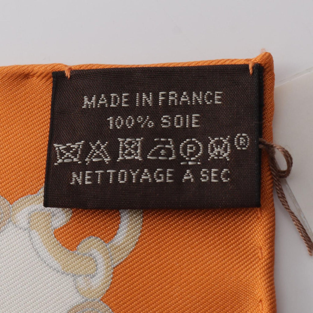 Hermes Scarf Petit Carre 40 Palonniers Orange Silk — view 3