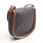 Celine Shoulder Bag Triomphe Mini Besace Brown Black Leather — view 2