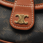 Celine Shoulder Bag Triomphe Mini Besace Brown Black Leather — view 6