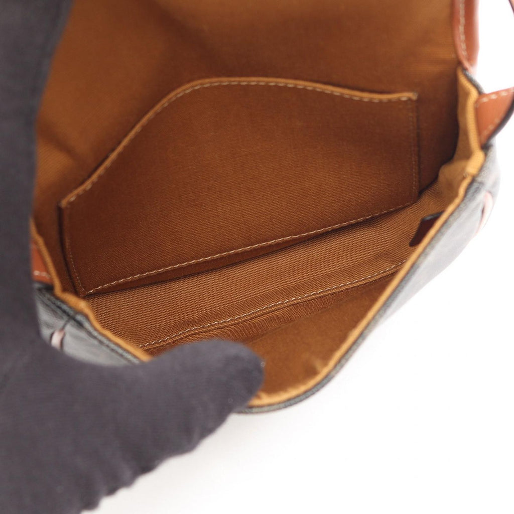 Celine Shoulder Bag Triomphe Mini Besace Brown Black Leather — view 3