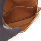 Celine Shoulder Bag Triomphe Mini Besace Brown Black Leather — view 3