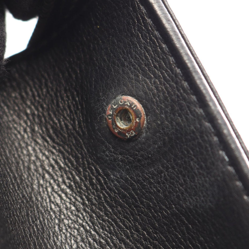 Chanel Handbag CC Logo Antique Gold Black Leather Chain Hand — view 7