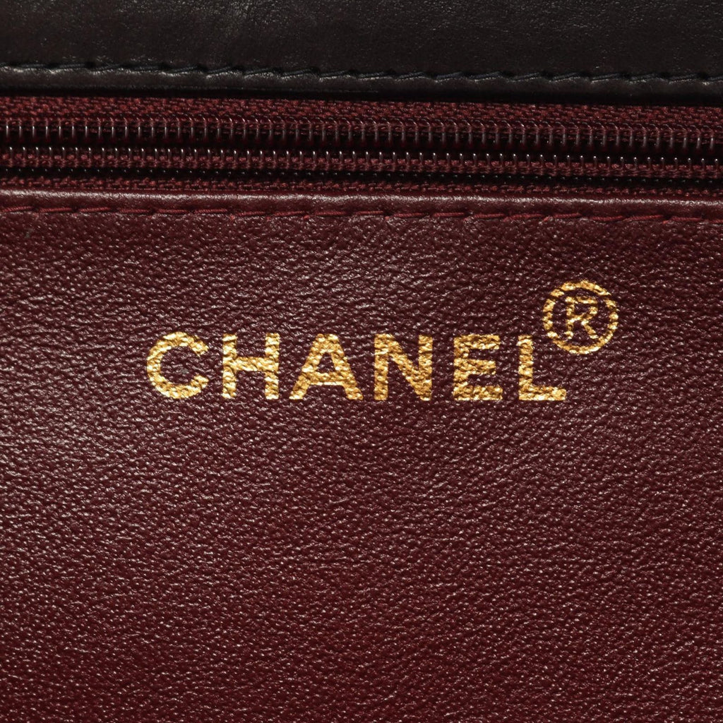 Chanel Shoulder Bag Quilted Single Flap Push Lock Black Lambskin Chain — view 4