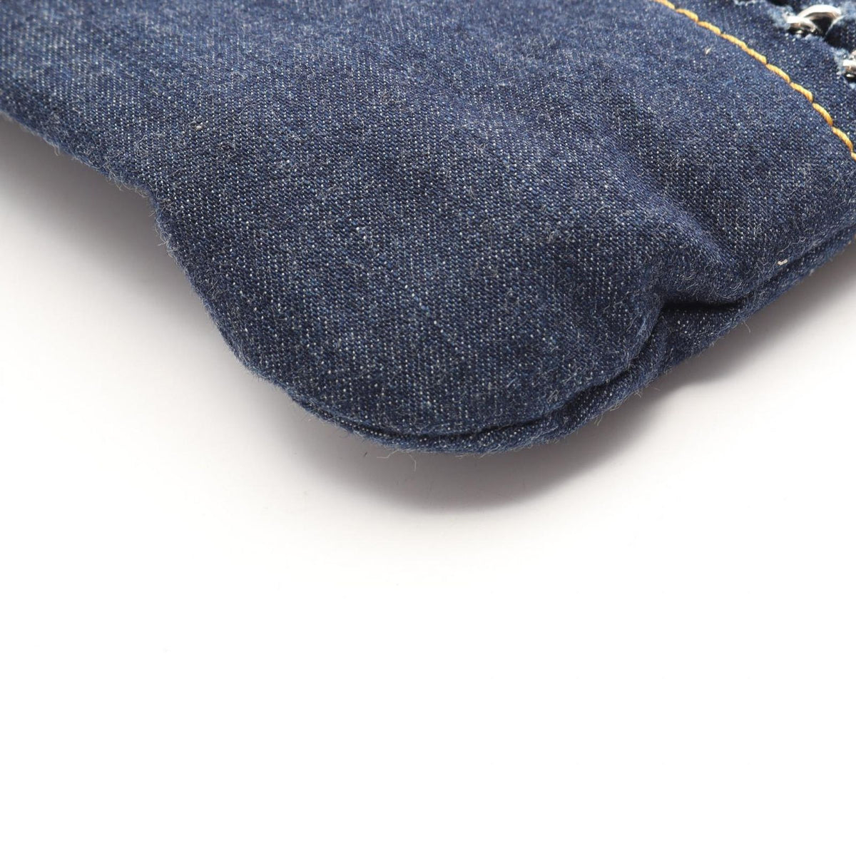 Chanel Tote Bag Line Denim Blue Yellow Chain — view 6
