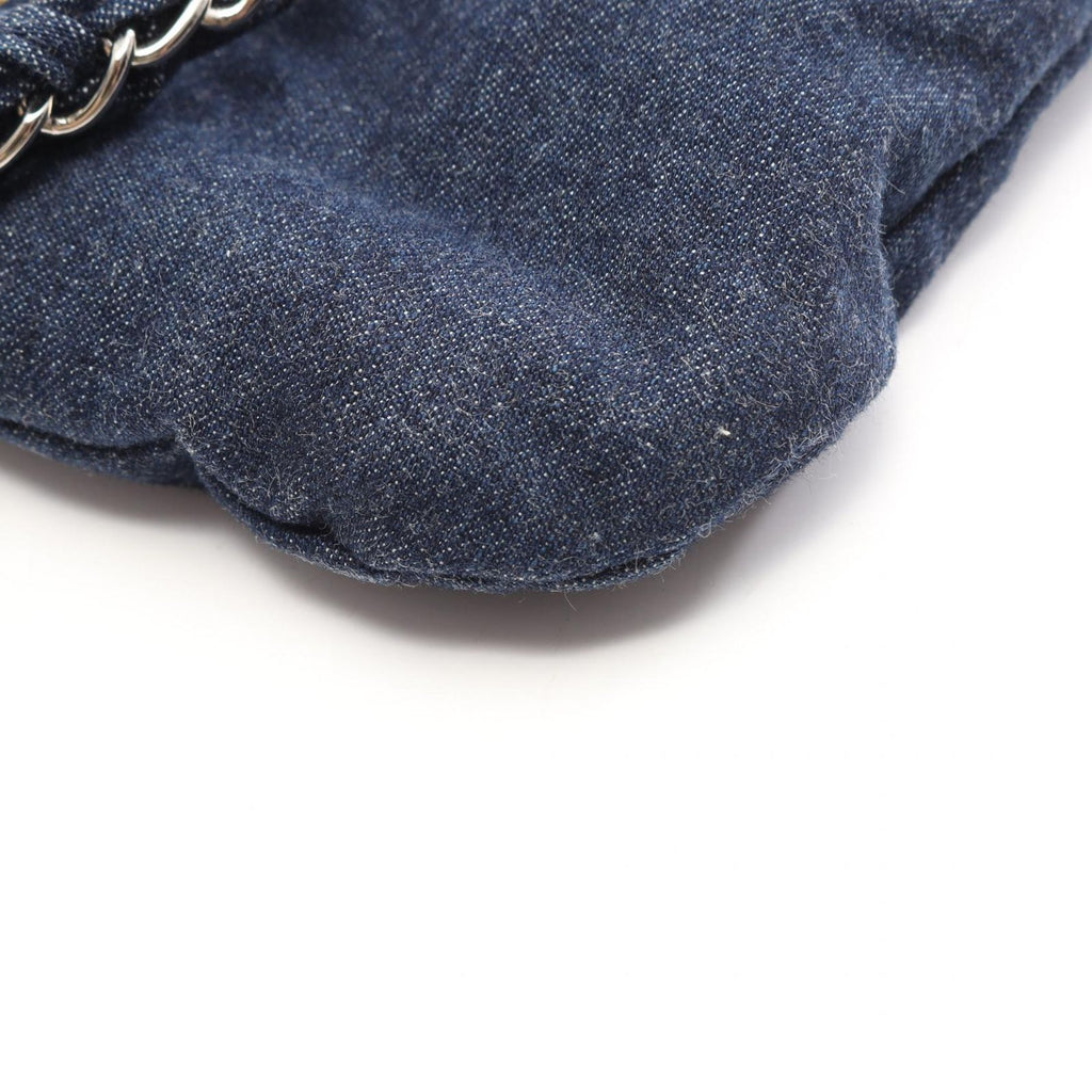 Chanel Tote Bag Line Denim Blue Yellow Chain — view 7