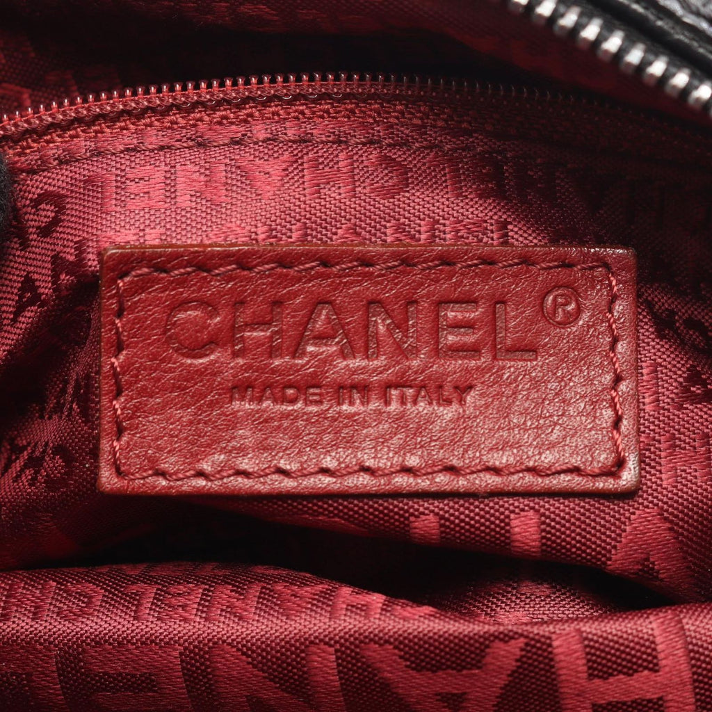 Chanel Handbag Choco Bar Button Motif Black Caviar Leather Mini — view 4