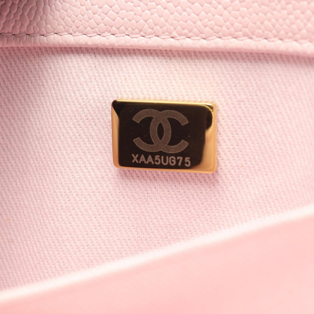 Chanel Shoulder Bag Mini Flap Quilted 2-Way Baby Pink Caviar Leather Business — view 5