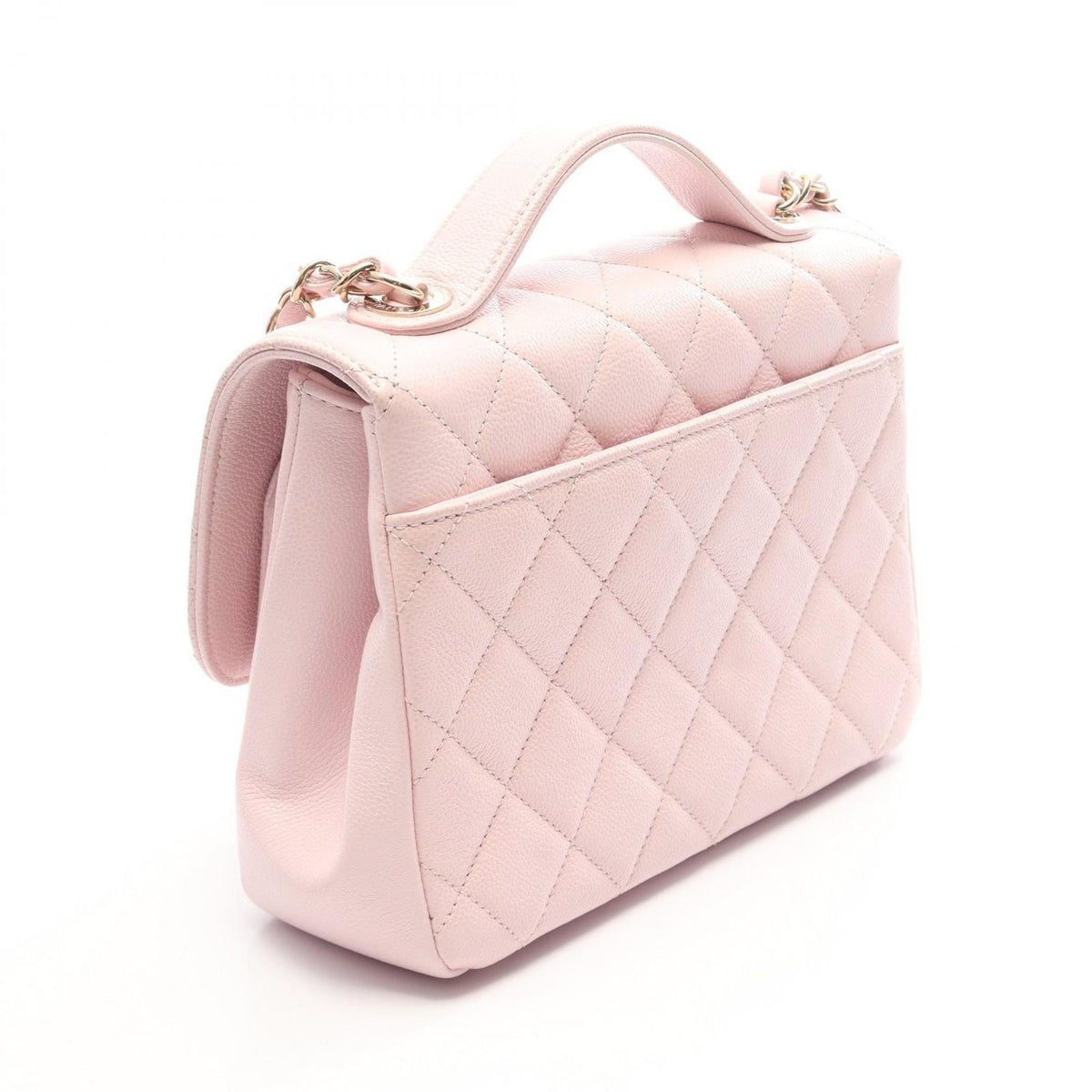 Chanel Shoulder Bag Mini Flap Quilted 2-Way Baby Pink Caviar Leather Business — view 2