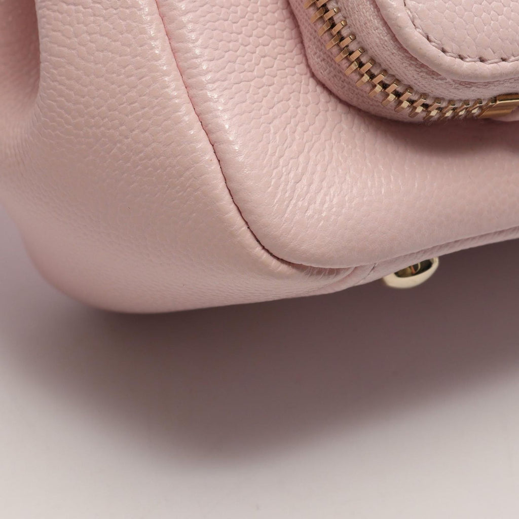 Chanel Shoulder Bag Mini Flap Quilted 2-Way Baby Pink Caviar Leather Business — view 8
