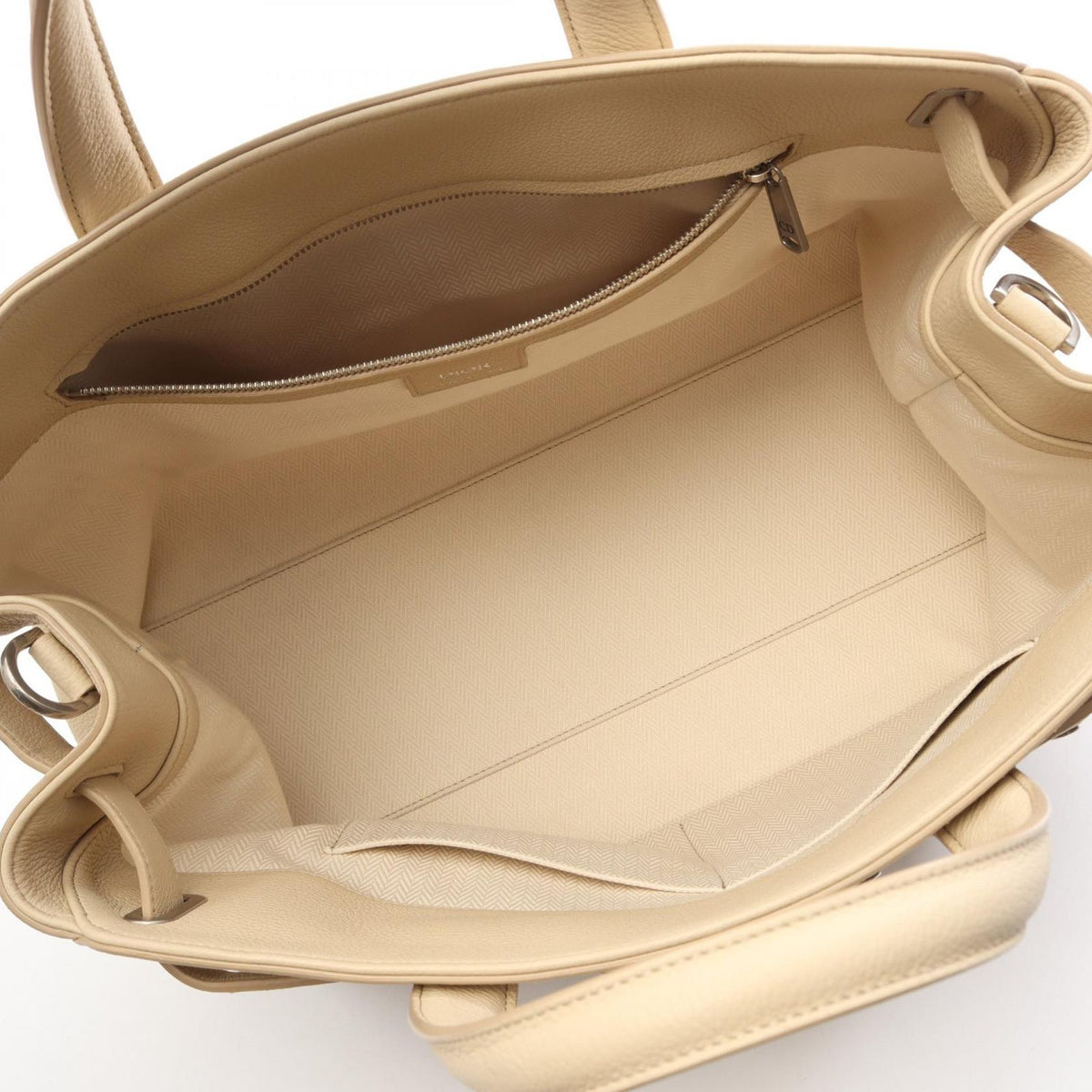 Dior Tote Bag Normandy Medium 2-Way Light Beige Leather — view 3