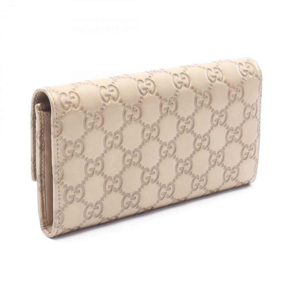 Gucci Bifold Wallet Lovely Guccissima Champagne Gold Leather Heart Zip — view 2