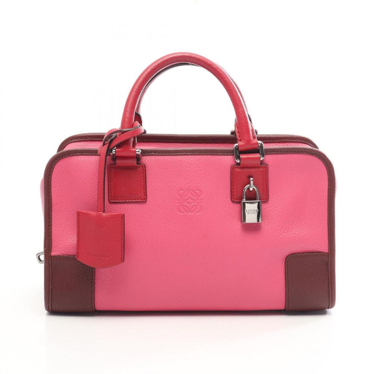 Loewe Handbag Amazona 28 Pink Brown Rose Leather