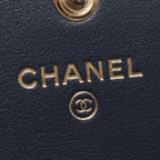 Chanel Bifold Wallet Deauville Long Flap Glitter Black Gold Canvas Leather — view 4