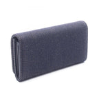 Chanel Bifold Wallet Deauville Long Flap Glitter Black Gold Canvas Leather — view 2
