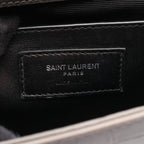 Saint Laurent Paris Shoulder Bag Kate Monogram Croco Embossed Gray Leather — view 4