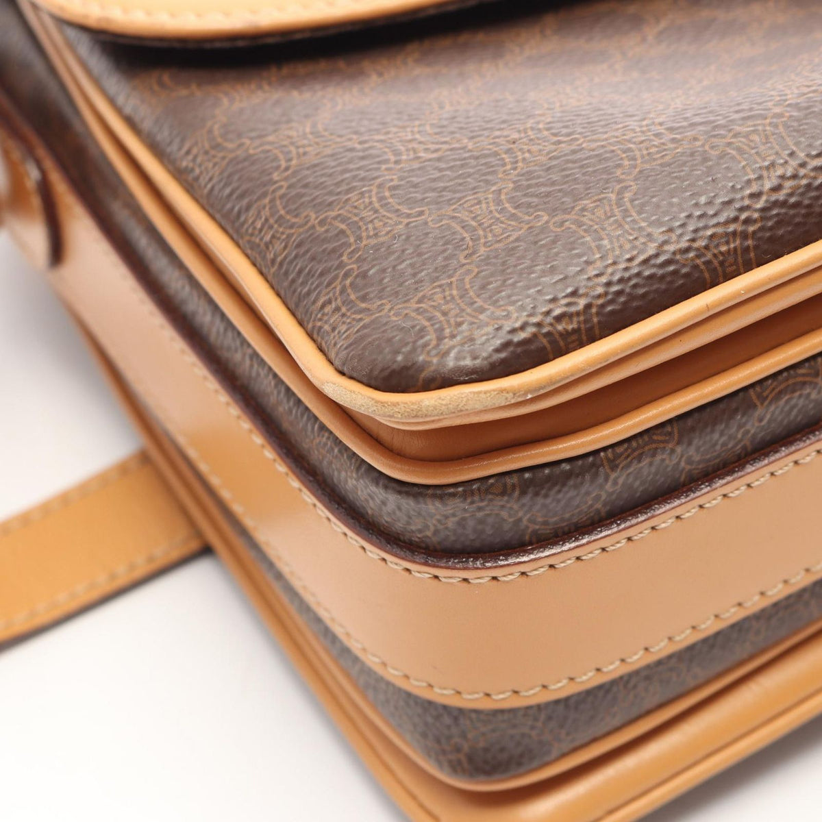 Celine Shoulder Bag Macadam Brown Camel Leather — view 7