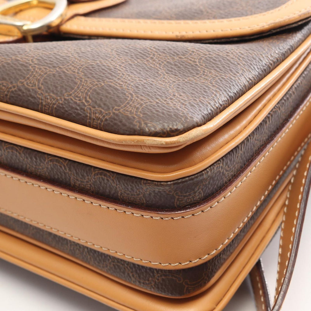 Celine Shoulder Bag Macadam Brown Camel Leather — view 8