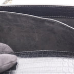 Saint Laurent Paris Shoulder Bag Sunset Croco Embossed Black Leather Medium — view 5