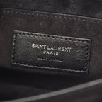 Saint Laurent Paris Shoulder Bag Sunset Croco Embossed Black Leather Medium — view 4