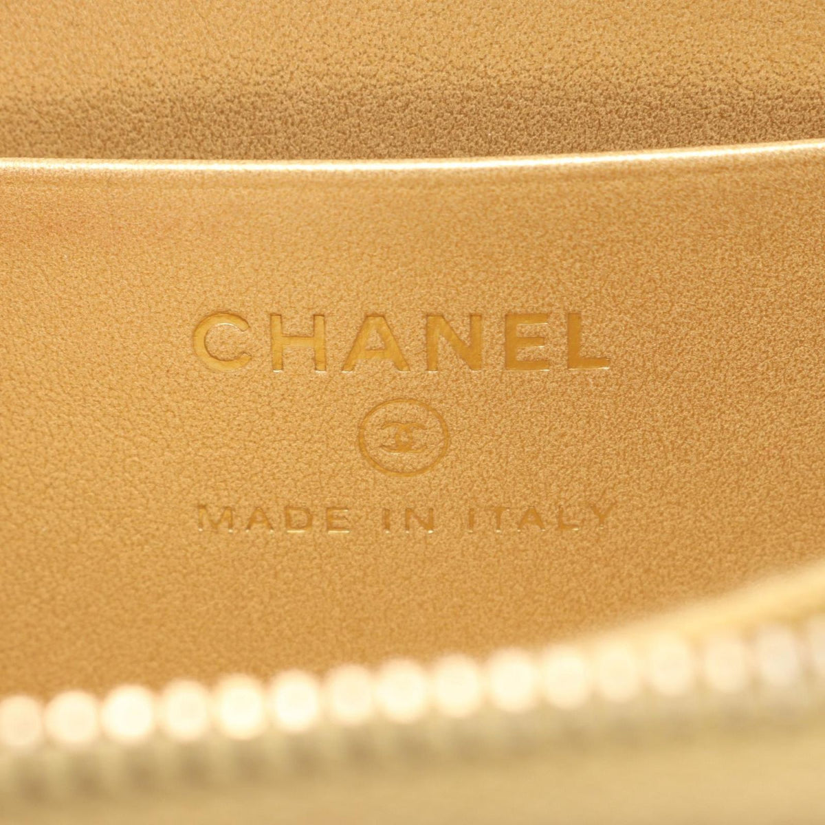 Chanel Coin Purse Quilted Gold Caviar Leather — view 4