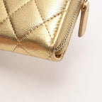 Chanel Coin Purse Quilted Gold Caviar Leather — view 7