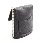 Chanel Shoulder Bag Quilted Faux Pearl Black Lambskin — view 2