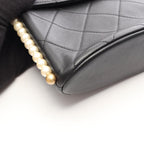 Chanel Shoulder Bag Quilted Faux Pearl Black Lambskin — view 6