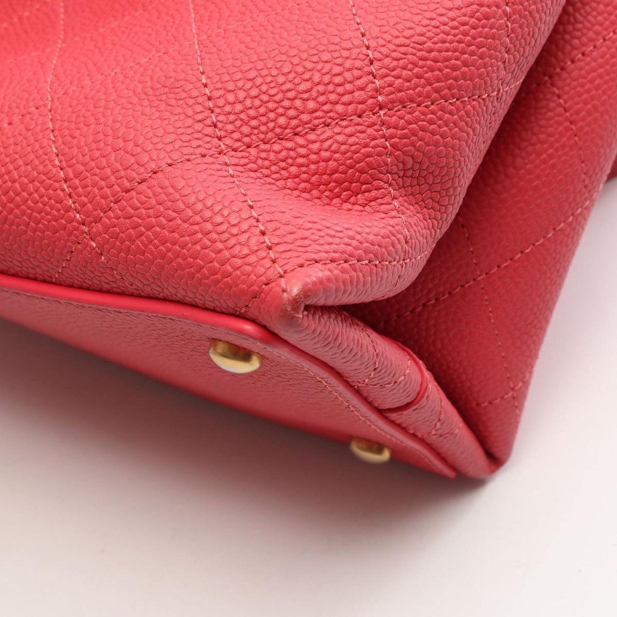 Chanel Shoulder Bag Quilted Bucket 2-Way Pink Caviar Leather Chain — view 8