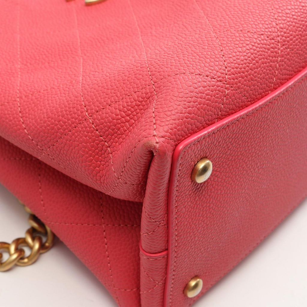 Chanel Shoulder Bag Quilted Bucket 2-Way Pink Caviar Leather Chain — view 7