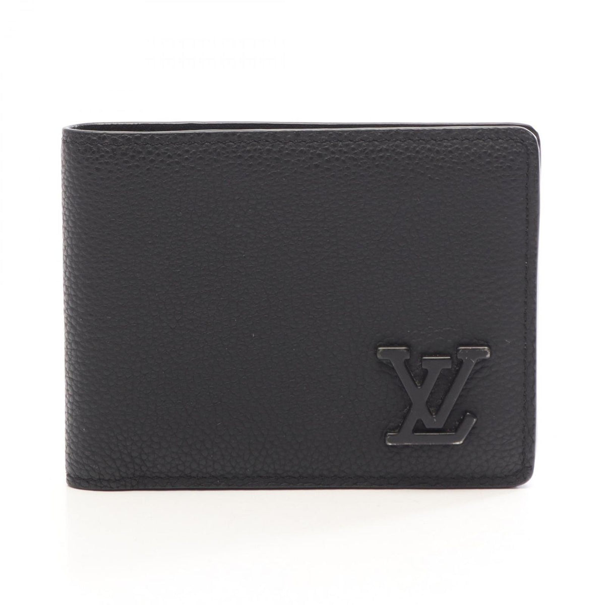 Louis Vuitton Bifold Wallet Portefeuille Multiple LV Aerogram Noir Leather