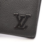 Louis Vuitton Bifold Wallet Portefeuille Multiple LV Aerogram Noir Leather — view 8