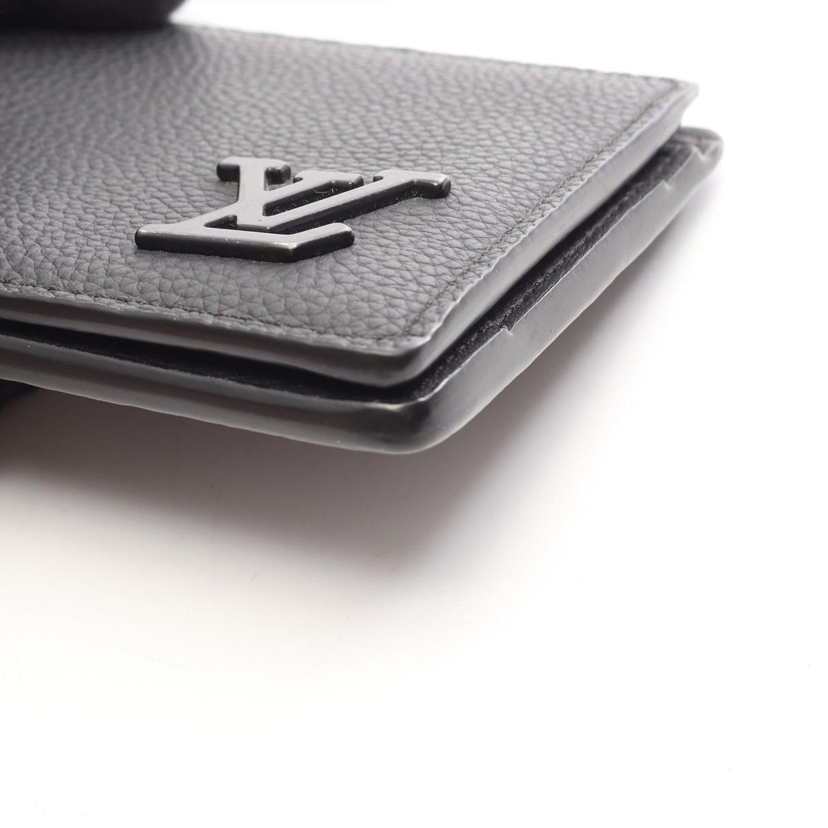 Louis Vuitton Bifold Wallet Portefeuille Multiple LV Aerogram Noir Leather — view 7