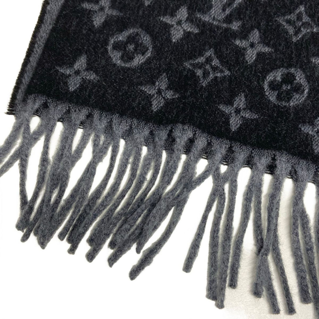 Louis Vuitton Scarf Echarpe Monogram Gradient Noir Wool Cashmere — view 4