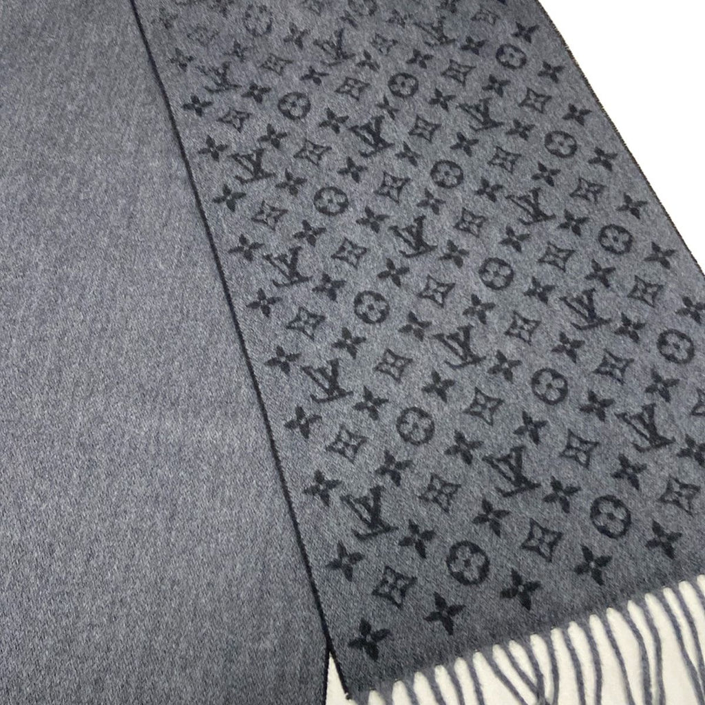 Louis Vuitton Scarf Echarpe Monogram Gradient Noir Wool Cashmere — view 3