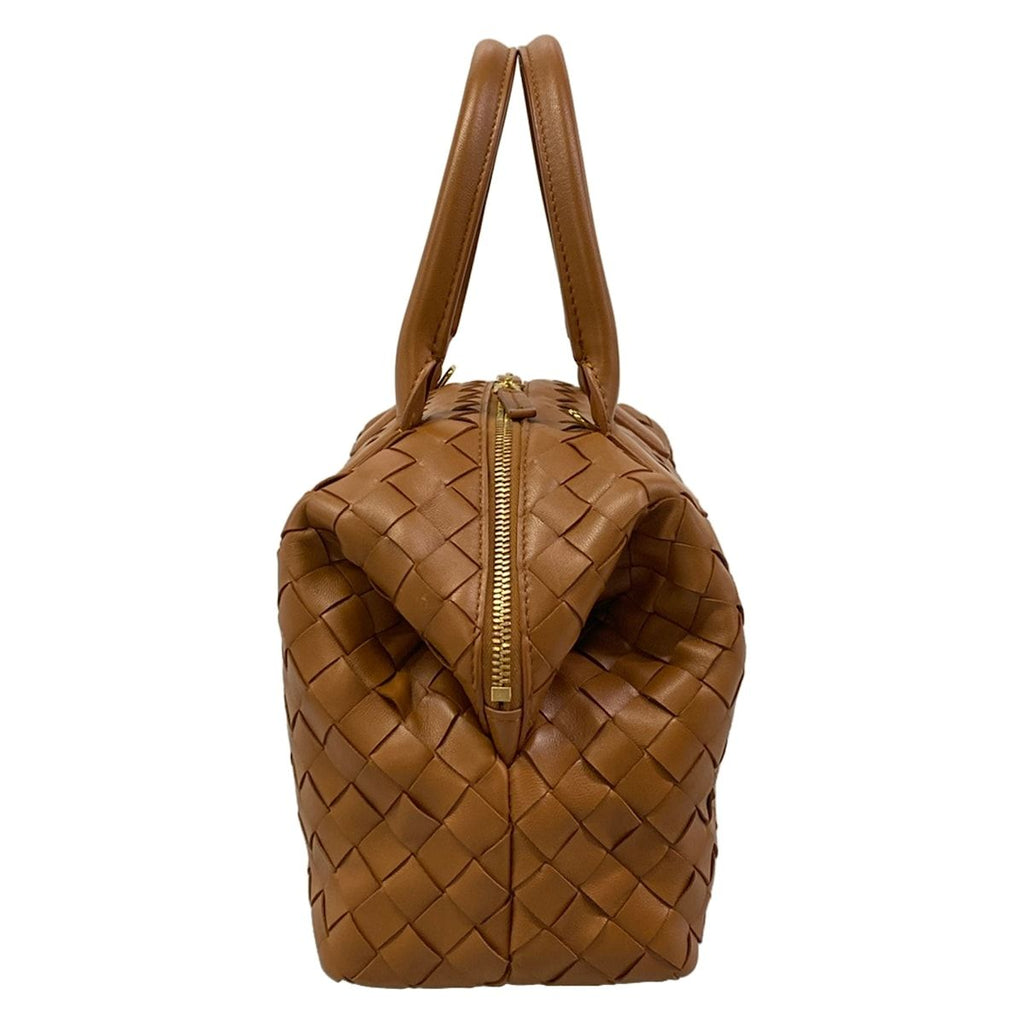 Bottega Veneta Medium Bauletto Bowling Bag Intrecciato Brown Leather — view 2
