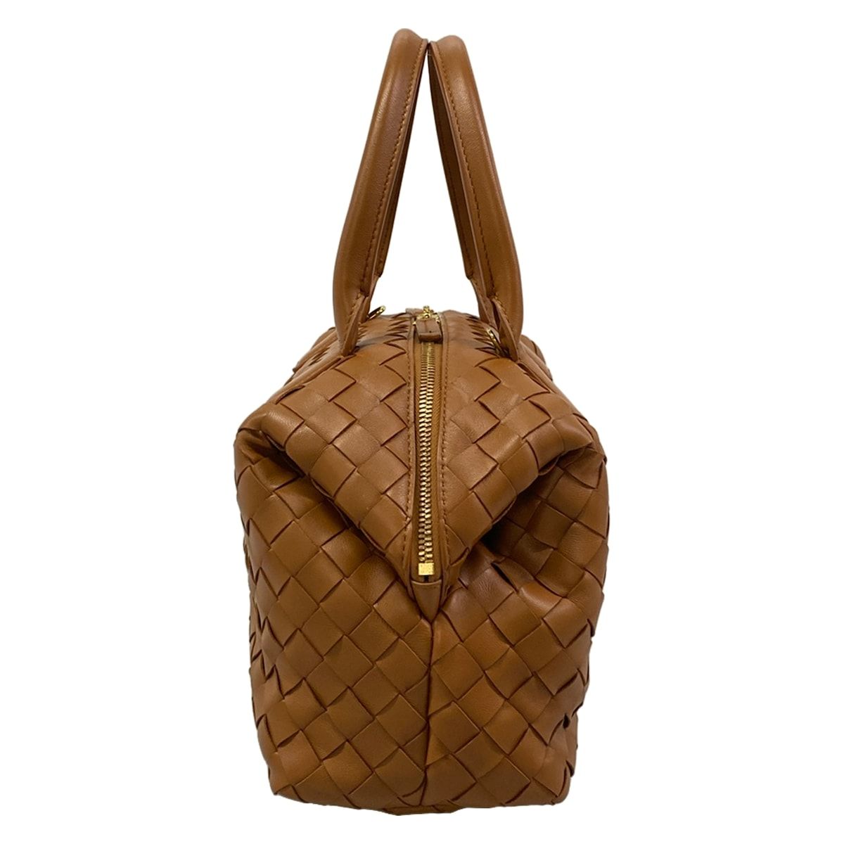Bottega Veneta Medium Bauletto Bowling Bag Intrecciato Brown Leather — view 4