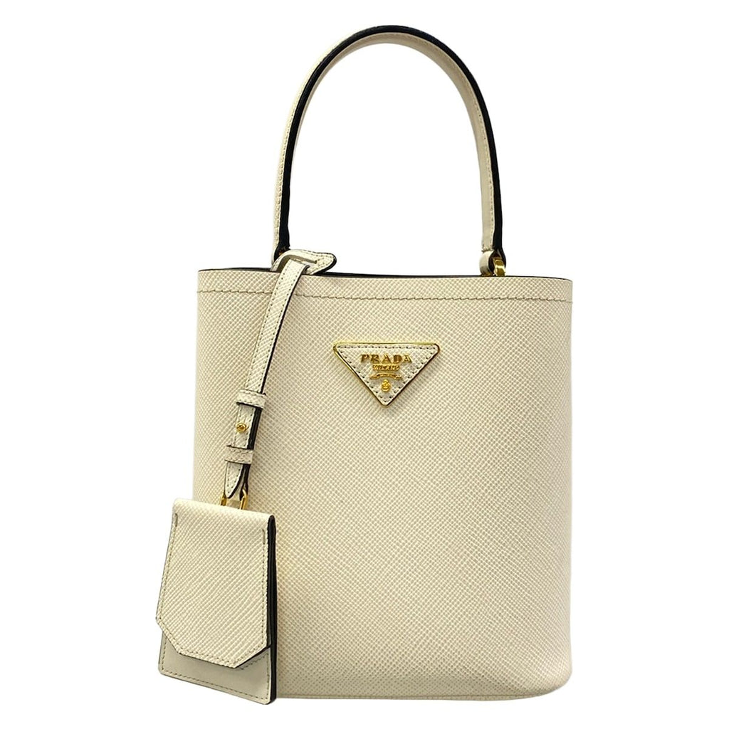 Prada Handbag Panier Small White Leather