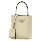 Prada Handbag Panier Small White Leather