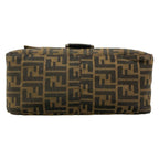 Fendi Shoulder Bag Mamma Bucket Zucca Pattern Brown Dark Black Leather — view 5