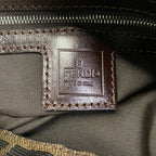 Fendi Shoulder Bag Mamma Bucket Zucca Pattern Brown Dark Black Leather — view 8