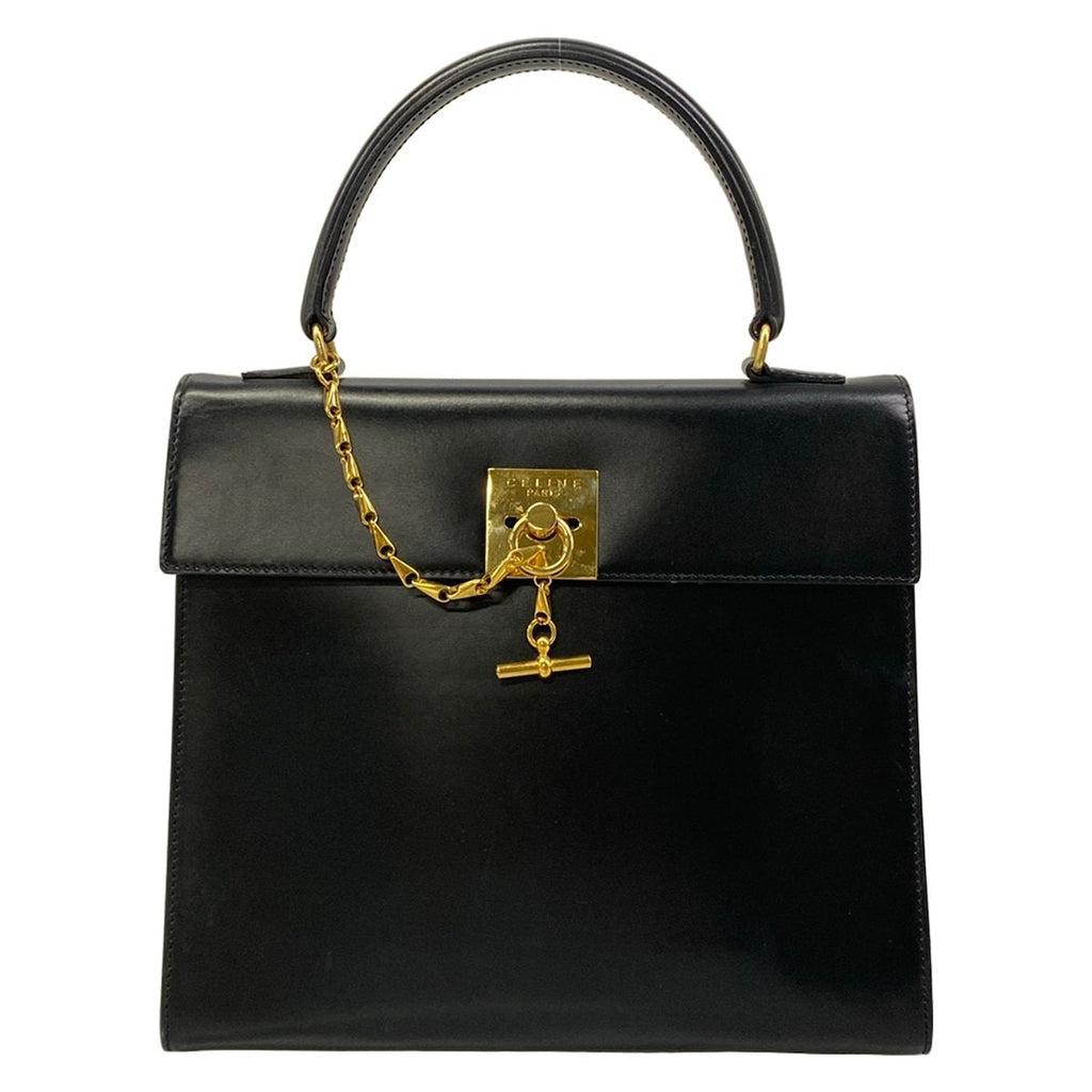 Celine Handbag Gancini Black Leather